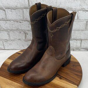 Ariat Heritage Roper 10000797 Mens 8.5 (C) Narrow Brown Leather Western Boots